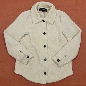 Vero Moda ASOS Women's Sherpa Collar Button Down Shirt Jacket Shacket Medium